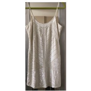 White sequins slip dress